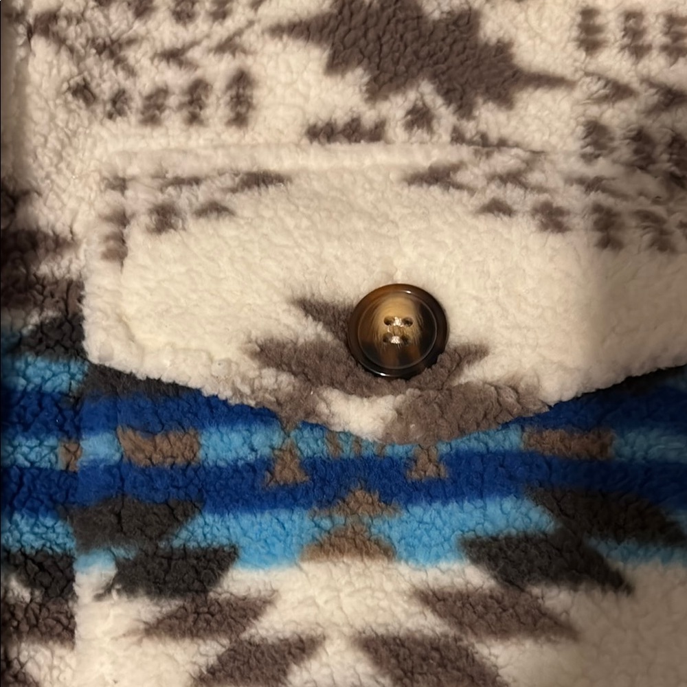 Chaps Blue and White Patterned Jacket - Picture 3 of 4